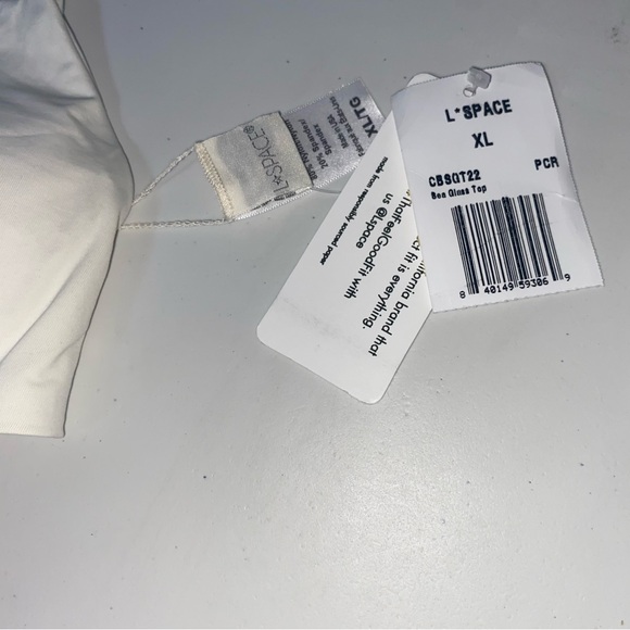 NWT  L*Space Sea Glass Color Block Bikini Swim Top Brown Pink Halter XL Bitsy - Picture 8 of 10